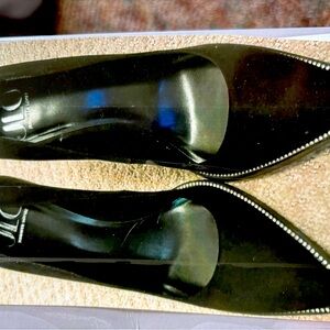 JLO Black studded heels